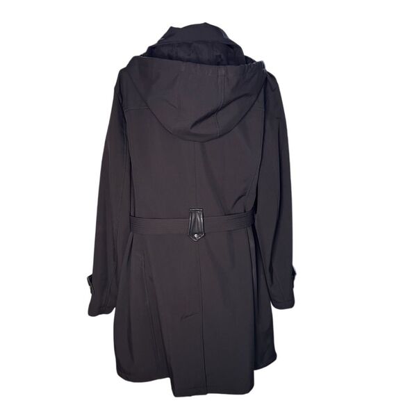 Michael Kors Black Hooded Trench Coat Women's Size 2X - Picture 10 of 14